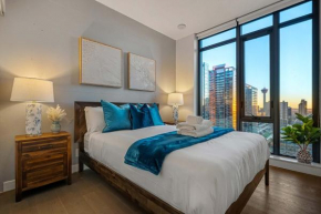 NEW! 22FL Downtown w Tower View & Pool, Free Banff Pass, Parking, Gym, Wine & More!